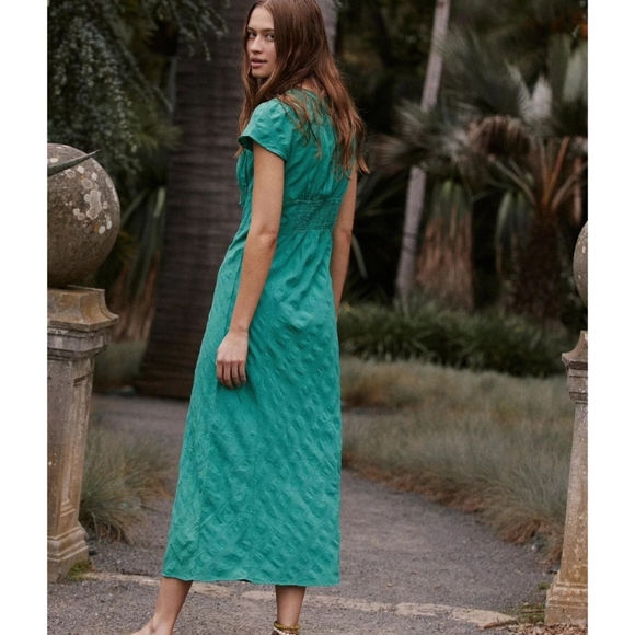 FREE PEOPLE Natalya Solid Green Midi Dress XS - Picture 6 of 6